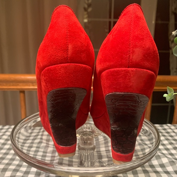 Miss L-Fire Red Savoy Suede Shoes - Picture 5 of 5